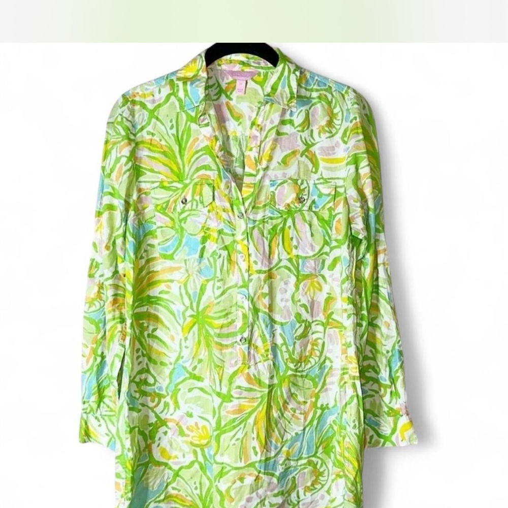 Floral Green and Yellow Women's Top
